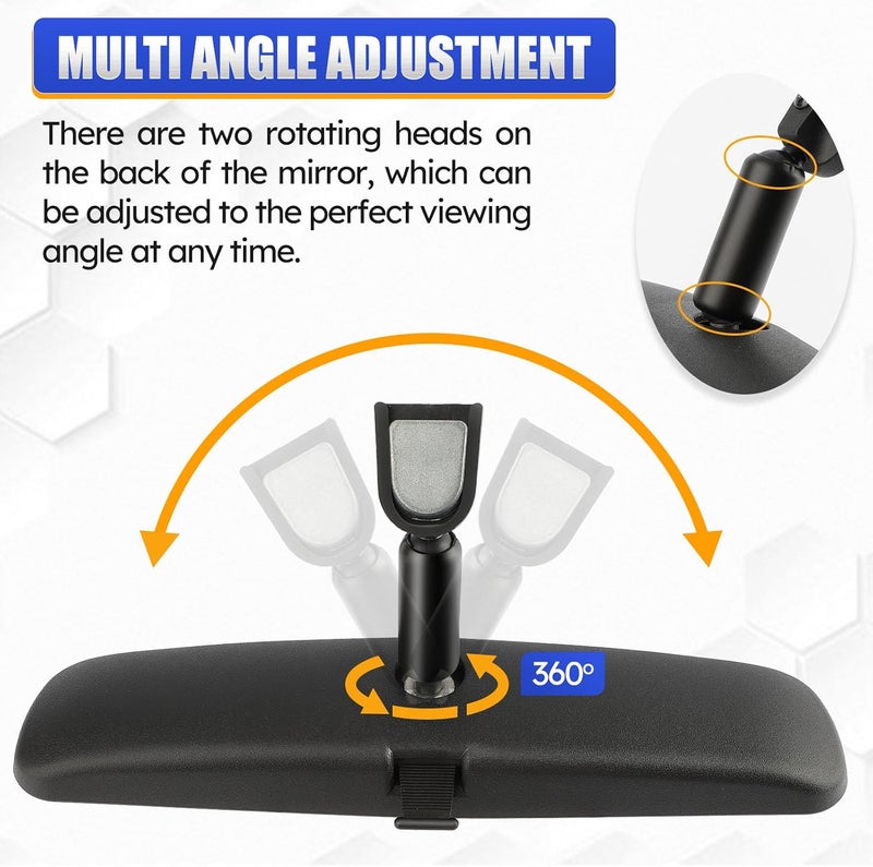 X4XZ 10.5" Rear view mirror, Interior rearview mirror Kit Universal Fit Type Compatible with Chevrolet Ford Toyota Nissan Jeep Honda Subaru Hyundai Kia Mazda Buick and More for Car - Image 4
